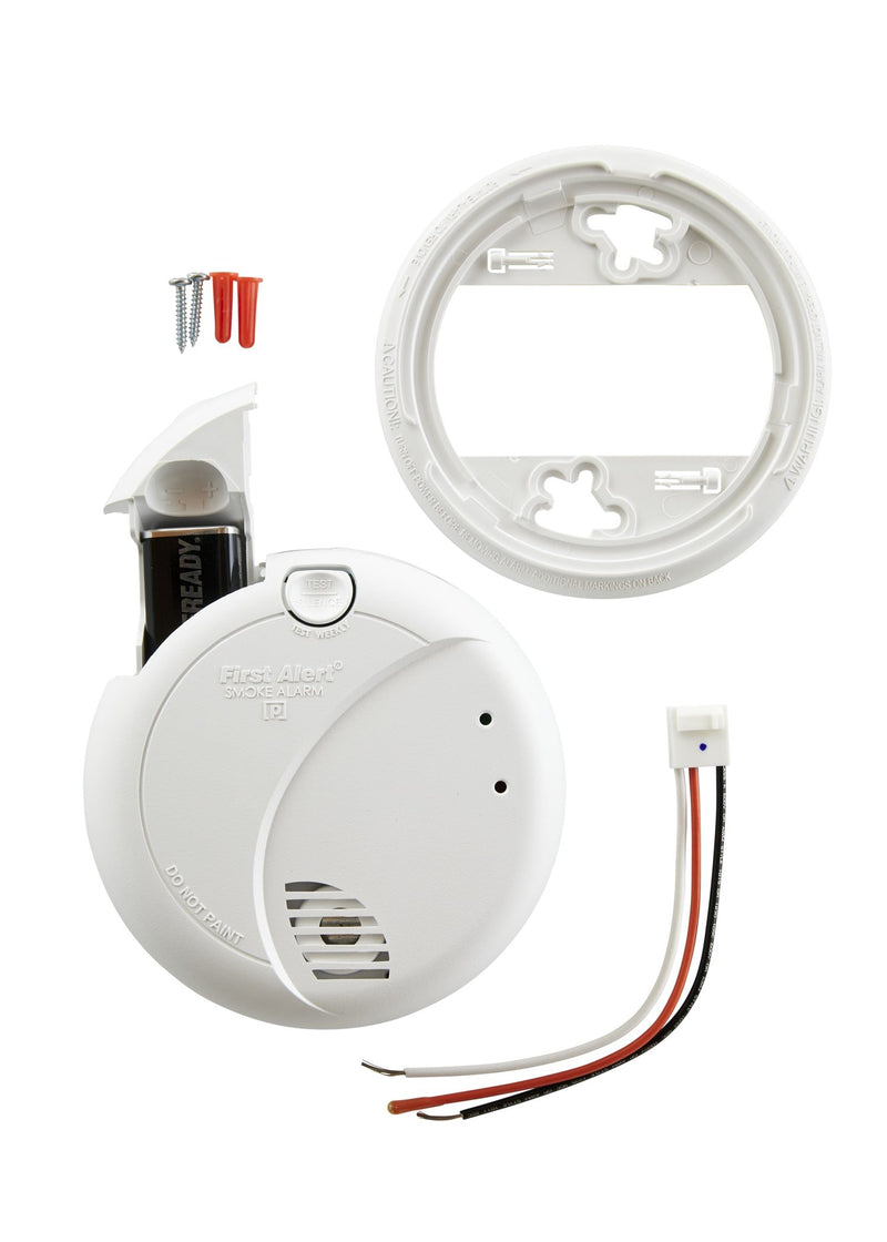 First Alert BRK 7010B Hardwired Smoke Detector with Photoelectric Sensor and Battery Backup , White - NewNest Australia