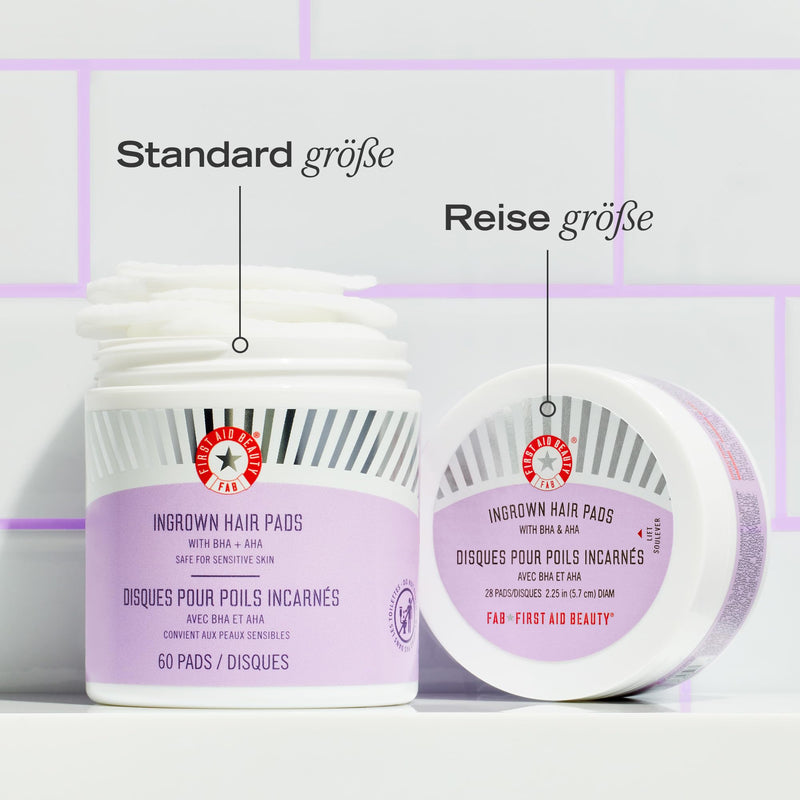 First Aid Beauty Beauty Pads, cotton pads for ingrown hairs, with BHA & AHA against razor burn, 28 pads - NewNest Australia