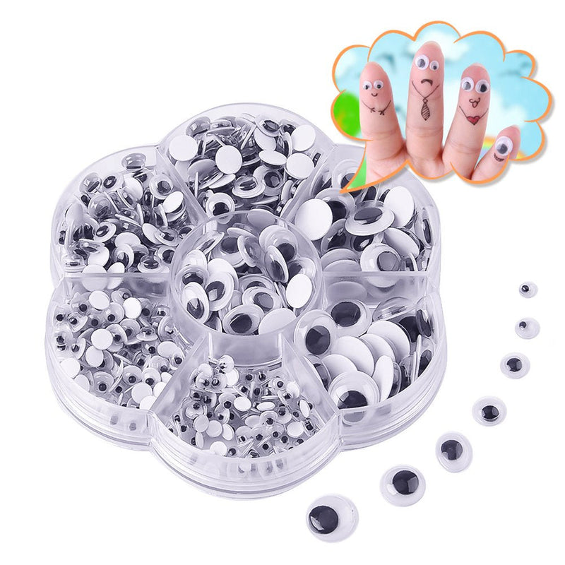 KUUQA 500 Pieces Mixed Wiggle Googly Eyes Self Adhesive Googly Eyes DIY Scrapbooking Crafts - NewNest Australia