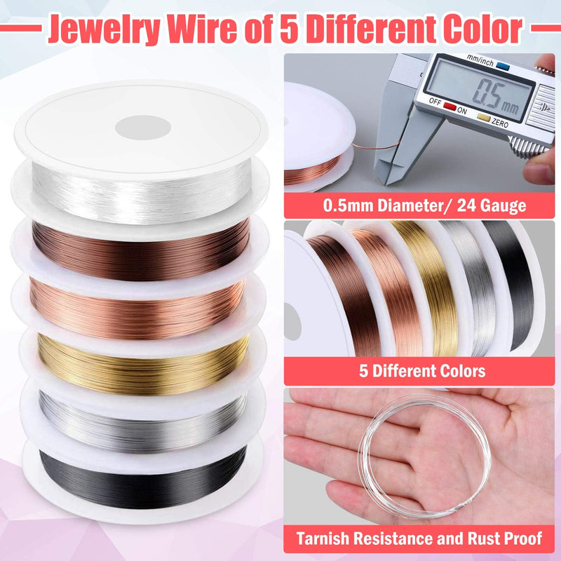 Thrilez Jewelry Wire Wrapping Jewelry Making Supplies Kit with Craft Ring Wire, Jewelry Tools, Jewelry Pliers and Jewelry Findings for Jewelry Repair, Wire Wrapping and Beading - NewNest Australia