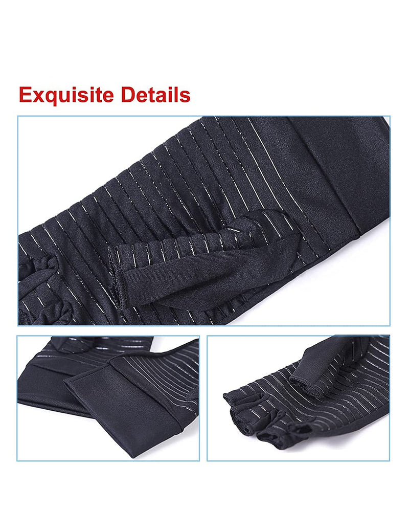 2 Pairs Copper Arthritis Compression Gloves Highest-Copper Content Infused Fit Non-slip Fingerless Glove Women Men Relieve Hand Pain Swelling,Carpal Tunnel,Typing,Support for Arthritic Joints (S) Small - NewNest Australia