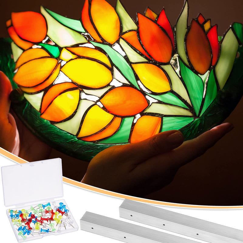 6 Inch Layout Block System for Stained Glass Panels with Mix Color Push Pins Stain Glass Tools and Supplies Panel Layout Stained Glass Making Tools (10 Pieces) 10 - NewNest Australia