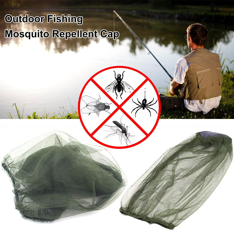 Hat with mosquito net, mosquito net hat, mosquito head net, fly net for face, mosquito hat head net, anti-mosquito bee bug insect, beekeeper protective hat, fly mask cap hat, mesh face protection green x 2 pieces - NewNest Australia