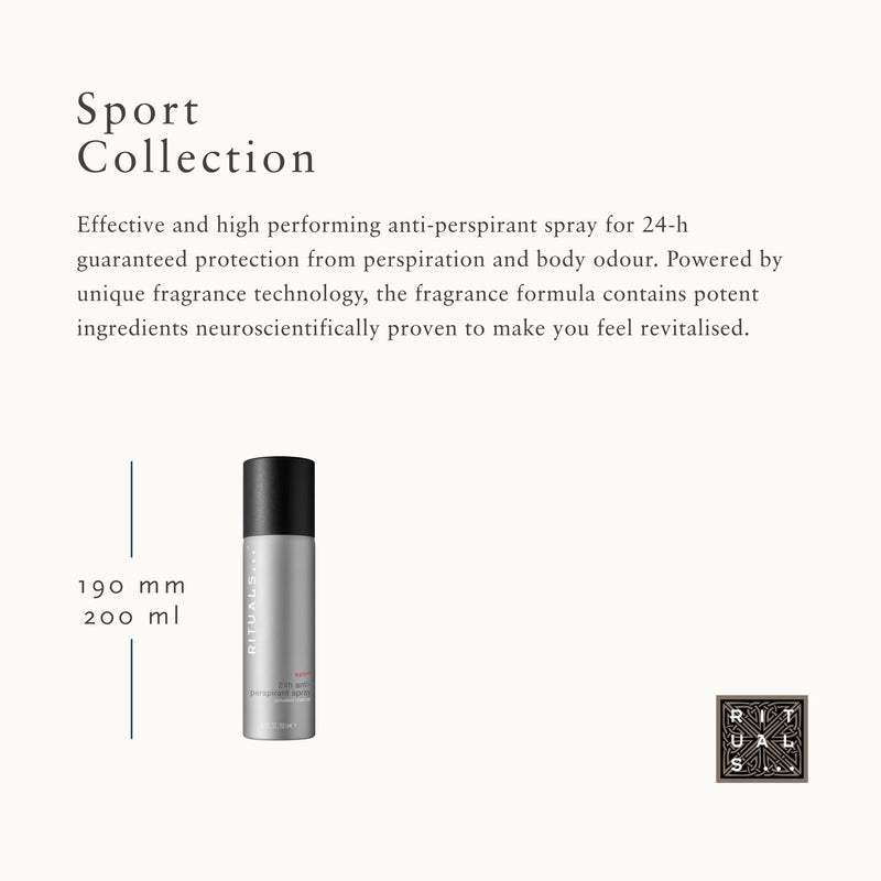 RITUALS Antiperspirant Deodorant Spray from the Sport Collection, 200 ml - With Activated Charcoal - Stimulating & Invigorating Properties with Power Recharge Technology - NewNest Australia