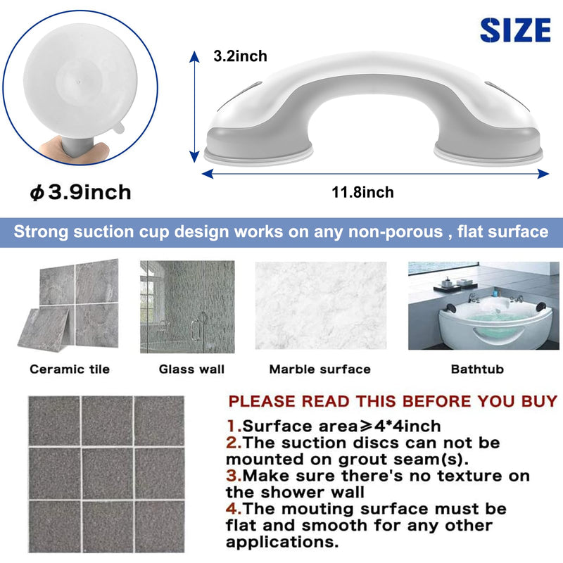 Newthinking Suction Bathroom Grab Rails, Hand Rail for Disabled, Portable Mobility Aids Safety Handle with Suction Cup Fitting, No Fixings Needed for Bathroom, Children and Disability Aids (1 Pack) 1 - NewNest Australia