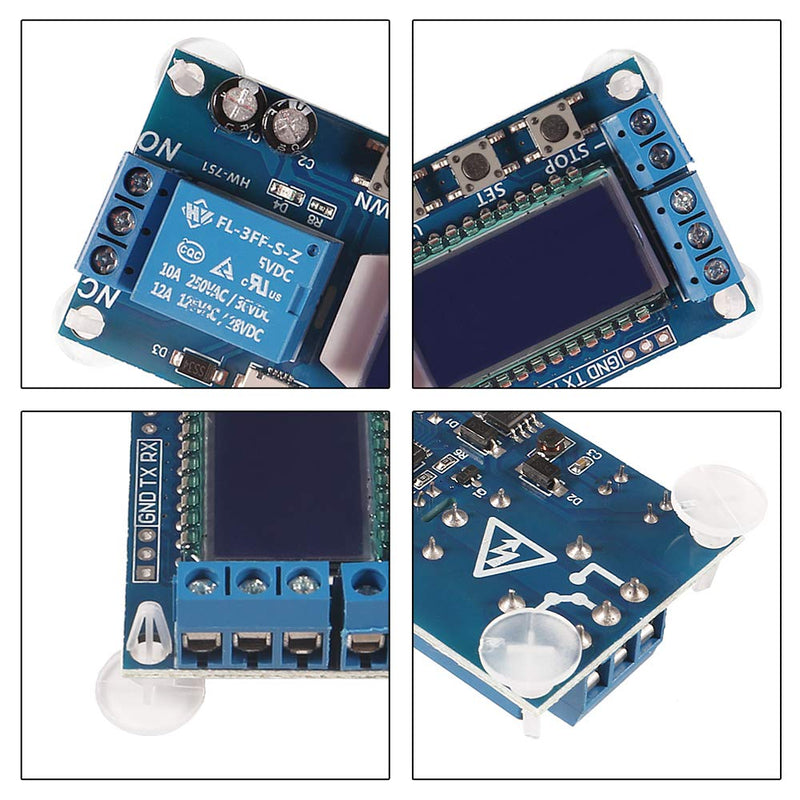ACEIRMC Time Delay Relay DC 5V 12V 24V Delay Controller Board Delay-Off Cycle Timer 0.01s-9999mins Trigger Delay Switching Relay Module with LCD Display Support Micro USB 5V Power Supply (2pcs) 2pcs - NewNest Australia