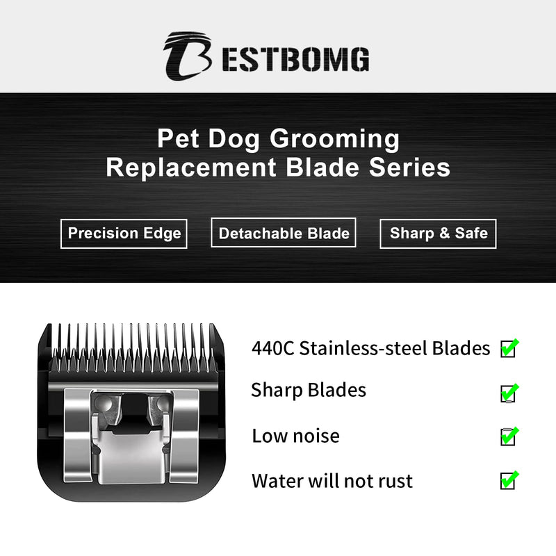 Dog Grooming Replacement Blade Compatible With Heiniger/Moser Max45/Andis/Oster A5/Wahl 10Km Series Dog Clipper, Size 10 1/16" (1.5Mm), Cutting Length, Pack Of 2, Black 10#-1.5Mm (2 Sets) - NewNest Australia