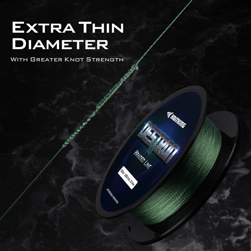 New KastKing Destron Braided Fishing Line, Highly Abrasion Resistant, Improved Knot Strength, Ultra-Thin Diameter Superline, Zero Stretch & Memory, CFT “Color Fast Technology”, 75% Thinner Than Mono Moss Green 300 yds-30lb-0.28mm - NewNest Australia