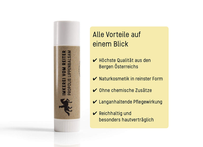 Vom Reiter Propolis Lip Balm for dry lips. Natural lip care made with beeswax, honey and propolis. 6g - NewNest Australia