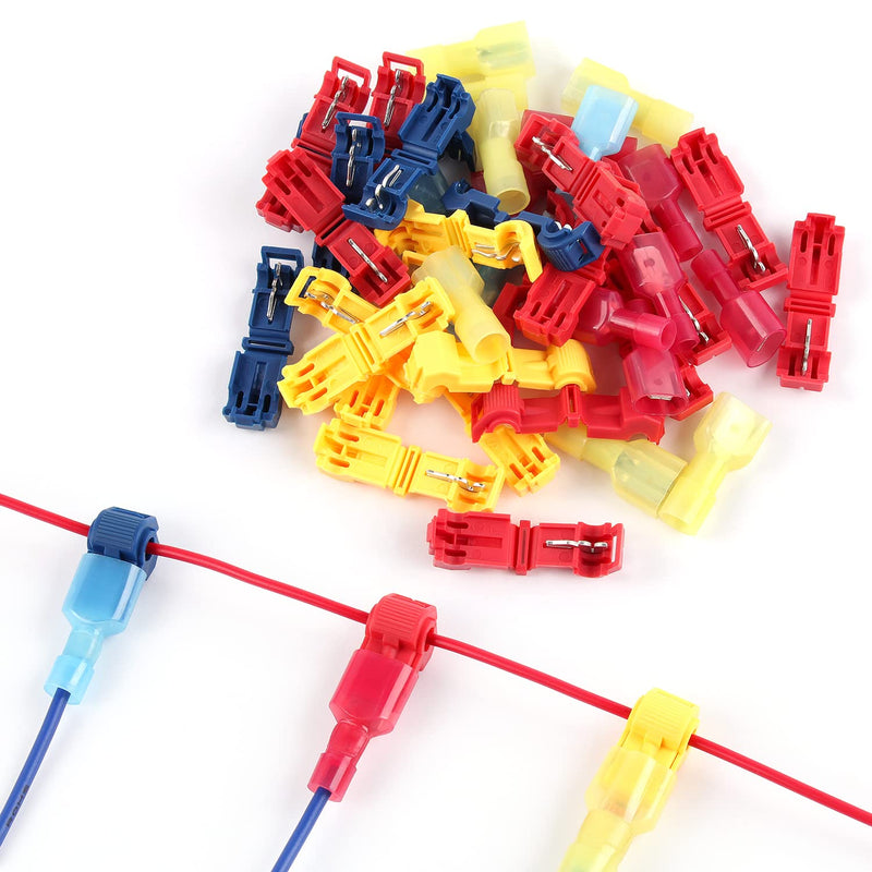 Delgada 240pcs Wire T-Tap Quick Splice Connectors,Electrical Male Quick Disconnect Spade Terminals Assortment kit with Storage Case,Waterproof Insulated Wire Connectors Kit - NewNest Australia