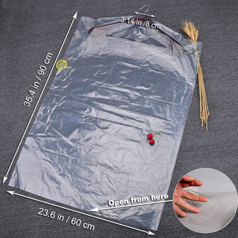 NewNest Australia - Ainta 35.4inch Transparent Plastic Garment Covers Hanging Clothes Dust-Proof Protector Bags Suitable for Home Storage Clothing Stores & Dry Cleaning Laundrette.(10PCS) 10PCS 