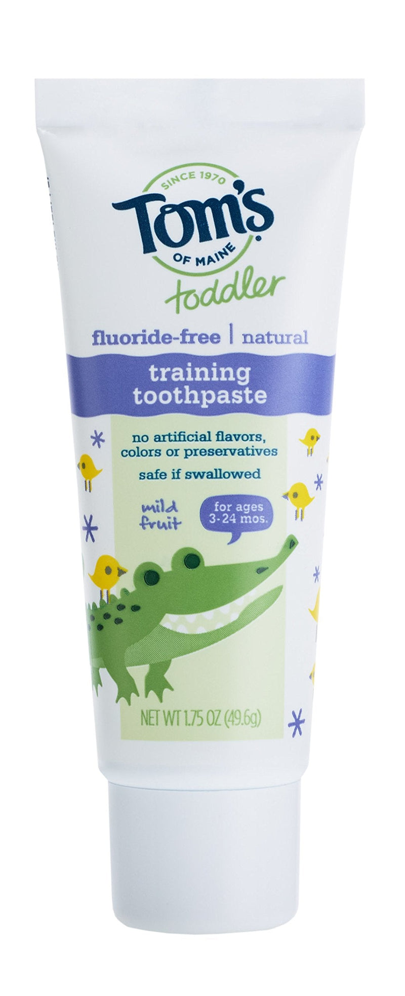 Tom's of Maine Fluoride-Free Toddler Training Toothpaste, Mild Fruit, 1.75 oz. 3-Pack 1.75 Ounce, 3 Pack - NewNest Australia