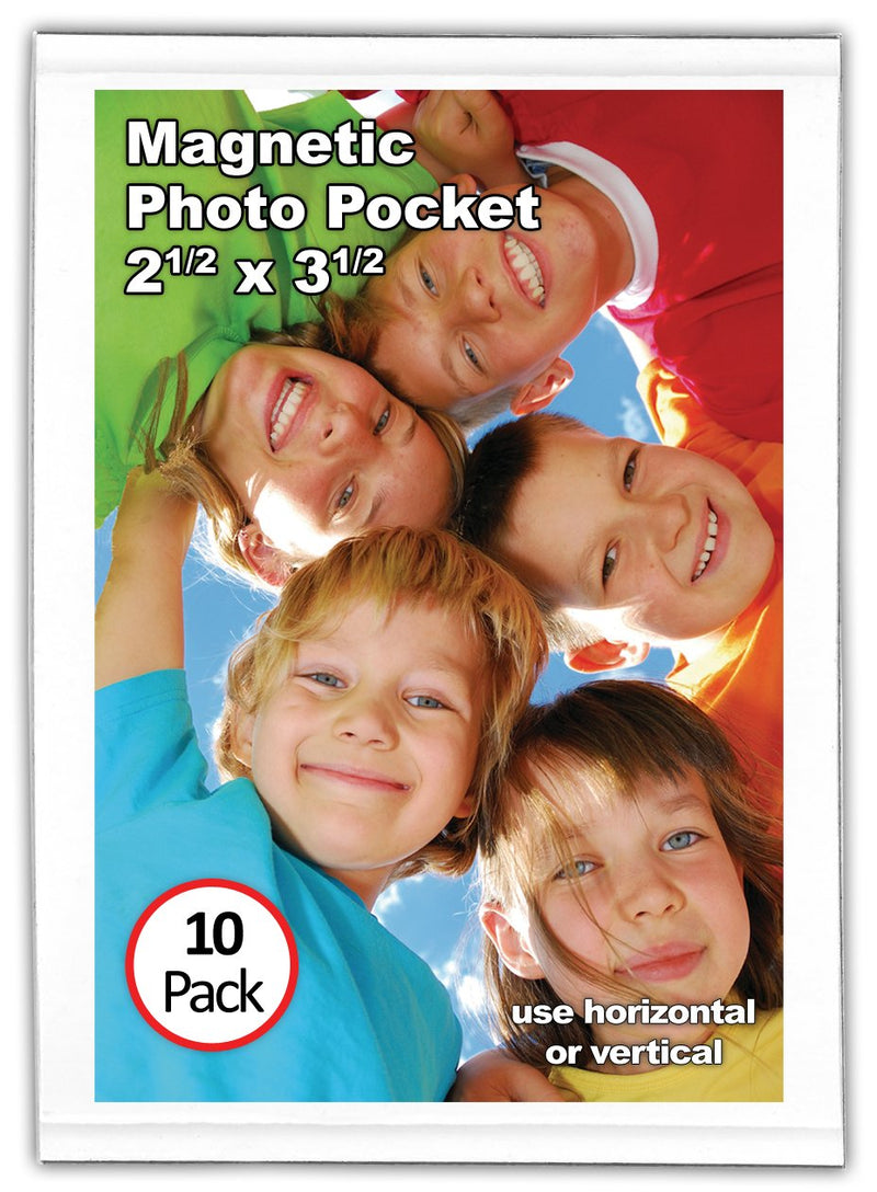 NewNest Australia - Magtech Magnetic Photo Pocket Picture Frame, White, Holds 2.5 x 3.5 Inches Photos, 10 Pack (12310) 