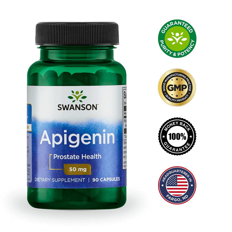 Swanson Apigenin Prostate Health Supplements Nerve Health Glucose Metabolism 50 mg 90 Capsules 1 - NewNest Australia