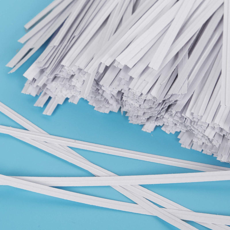 Unves 1000 Pcs White Paper Twist Ties Reusable Bread Ties for Bags Candy Coffee Cello Cake Pops (4 Inches) white-1000 Pcs - NewNest Australia