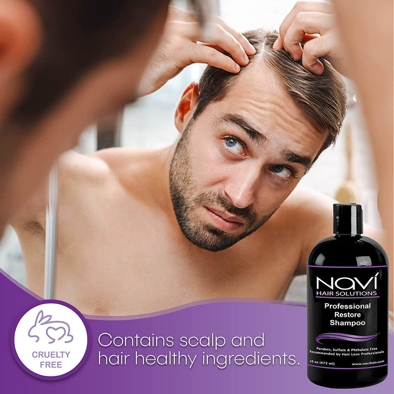 Navi Professional Strength Hair Loss Shampoo for Hair Growth, DHT Blocker Shampoo for Thinning Hair, Paraben Sulfate Free Blend w Biotin Keratin and Vitamin E, Hair Regrowth for Men and Women, 16 oz - NewNest Australia