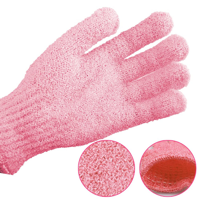 4 Pair Exfoliating Gloves, Polyester Exfoliator Mitt, Body Exfoliating Wash Glove Dead Skin Remover Shower Body Scrub Gloves for Adults and Kids, Ingrown(Blue, White, Pink, Orange） - NewNest Australia