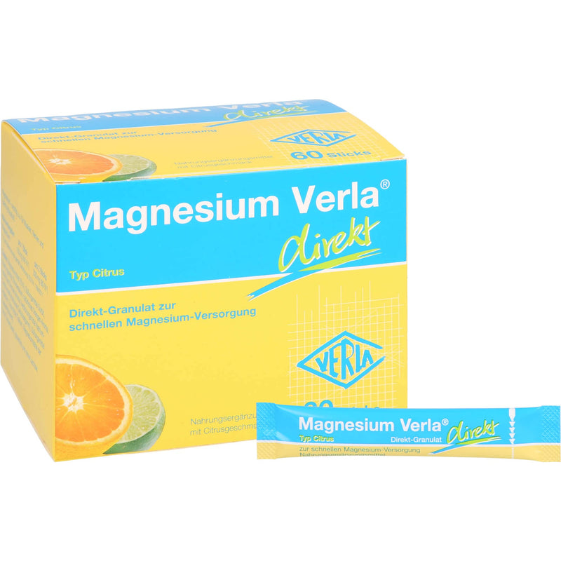 Verla-Pharm Arzneimittel GmbH & Co. KG Magnesium Verla Direct Citrus Direct Granules, Pack of 60 Orange Bags of 60 (Pack of 1) - NewNest Australia