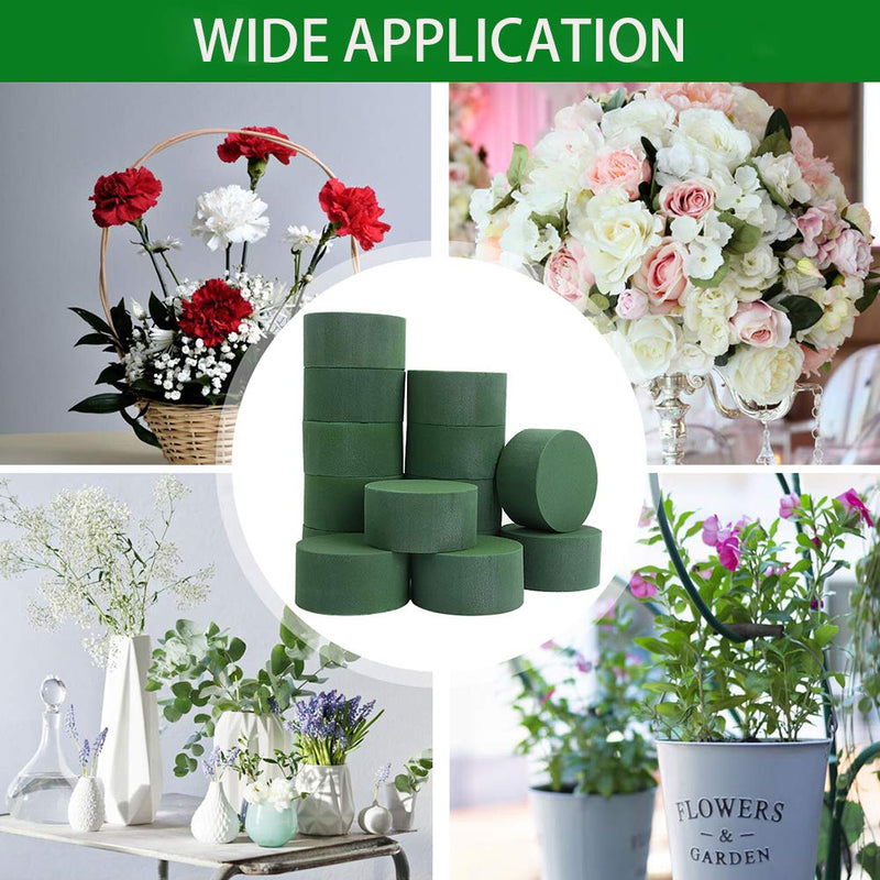 LOMIMOS 20PCS 3'' Round Floral Foam Bricks,Wet Florist Styrofoam Block Flower Arrangement Supplies for Craft Project 4*8cm - NewNest Australia
