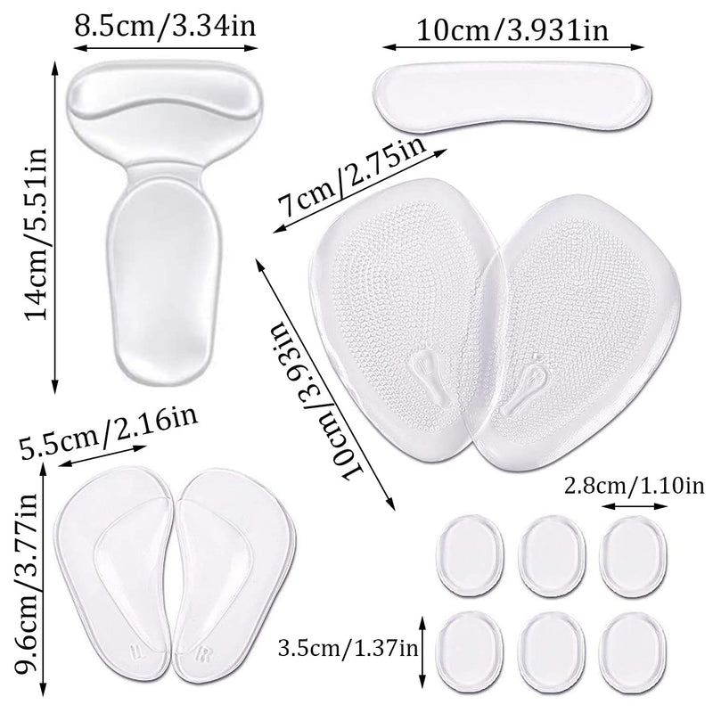 DRERIO 14 Pcs Heel Cushion Pads Shoe Heel Inserts for Shoes Silicone Shoe Pads Gel Heel Grips Adhesive Shoe Pads for Too Big Shoes Transparent Heel Insole Heel Cushions & Cups for Women and Men - NewNest Australia
