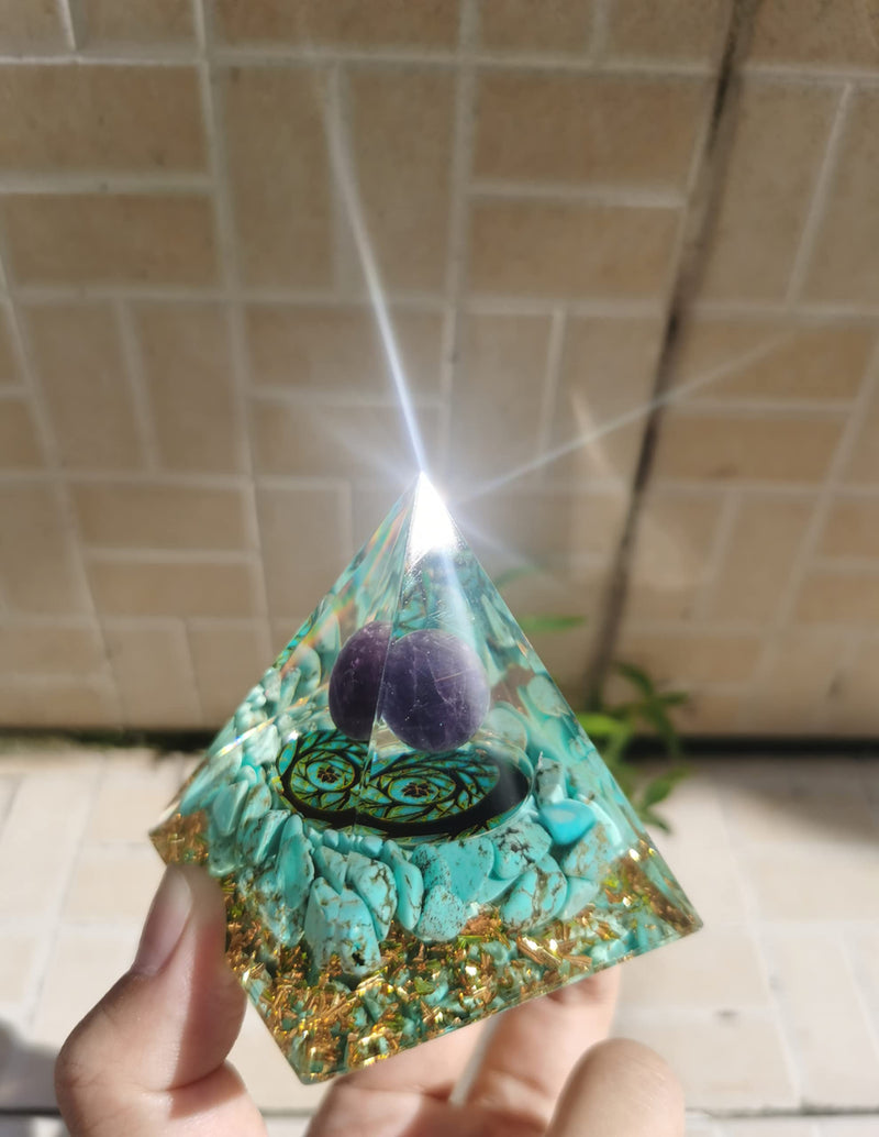 ycyingcheng Moonstone Crystal Orgone Pyramid Ogan, Crystal Energy Tower Nature Reiki Chakra Crushed Stone Jewelry Flower of Life, Pyramid Ogan Crystal Energy Tower Nature Reiki Chakra Crushed Stone Z - NewNest Australia