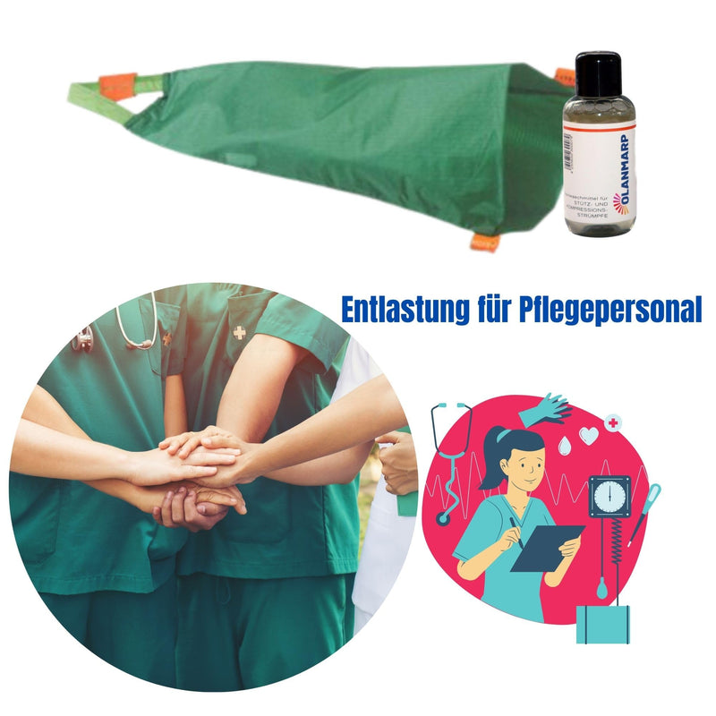 Arion Easy Slide Dressing Aid For Stockings & Olanmarp Mild Detergent For Compression Stockings 50 Ml - Easy To Put On And Care (Shoe Size: From 42, Open Toe) - NewNest Australia