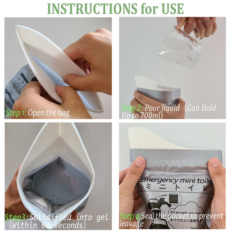 Urine Bags Disposable,Centhird Pee Bags for Men Women 700ml 12Pack, Portable Urinal Toilet for Camping Travel Car Vomit Bag, Urinals Bag with Gel for Female Male Kids Children Pregnant 12 Pack - NewNest Australia