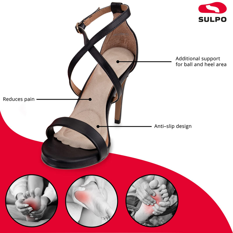 SULPO insoles set - anti-slip gel insoles - relief from foot pain - anti-slip silicone heel cushion, insoles, toe grips liner, silicone straps foot plaster - insoles for high heels shoes - NewNest Australia