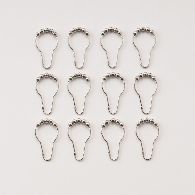 LIHAO 12 Piece Set Rustproof Stainless Steel Shower Curtain Rings Hooks for Bathroom Shower Rod Brushed Nickel - NewNest Australia