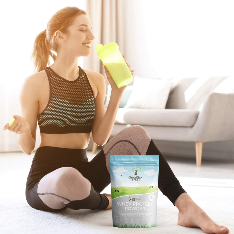 TheHealthyTree Company Organic Whey Protein Powder (600g) - Unflavoured and High in BCAAs with Free 15g Scoop - 80% Pure Whey Protein from Grass Fed Cows 600 g (Pack of 1) - NewNest Australia