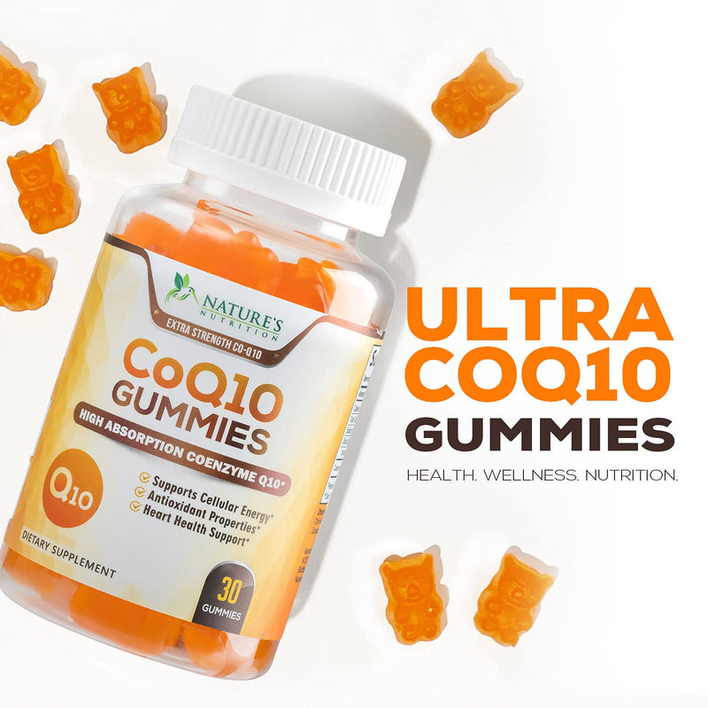 CoQ10 Gummies - Peach Gummy Vitamins with High Absorption Coenzyme Q10 100mg - Natural Antioxidant Dietary Supplement for Heart Health Support - 30 Gummies 30 Count (Pack of 1) - NewNest Australia