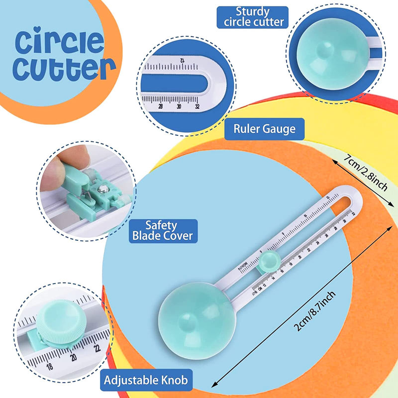 Craft Circle Cutter, Circular Cutter,Compass Circle Cutter for Paper Circular Cutting Tool for Cardstocks White - NewNest Australia