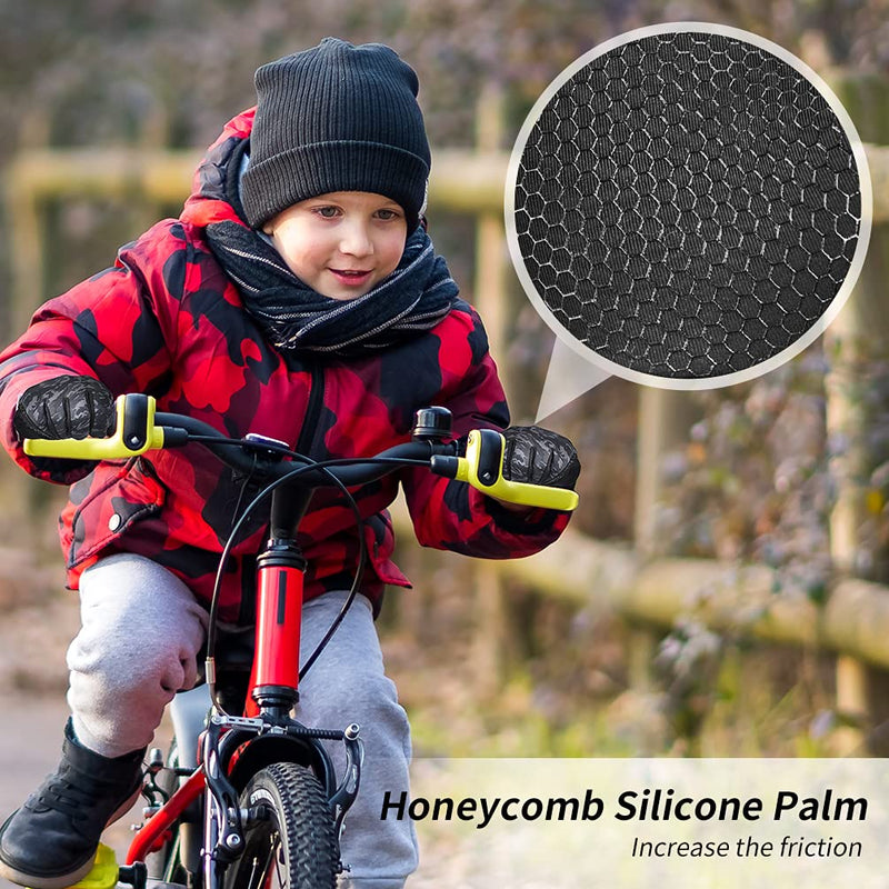 Kids Winter Warm Gloves with Grip - Boys Girls Thermal Fleece Running Cycling Gloves Touch Screen Cold Weather Soft Anti Slip Mittens for Sport Ski Snow Bike Hiking 8-10 Years - NewNest Australia