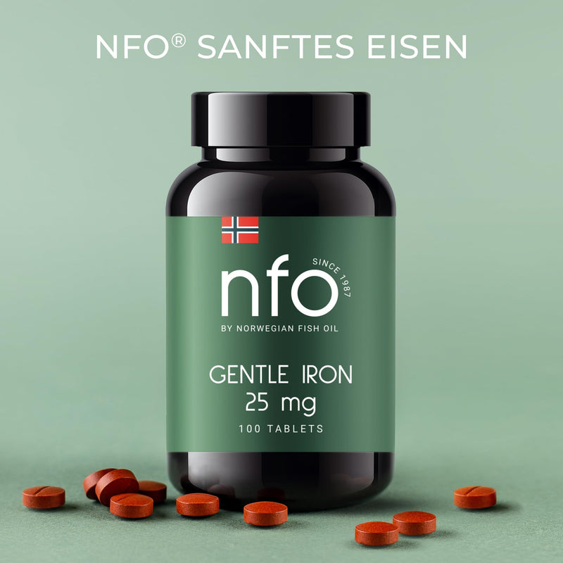 NFO GENTLE IRON [100 tablets] Norwegian natural high-dose iron complex With the patented Ferrochel formula - the most bioavailable form against iron deficiency in 1 capsule More efficient by 90% - NewNest Australia
