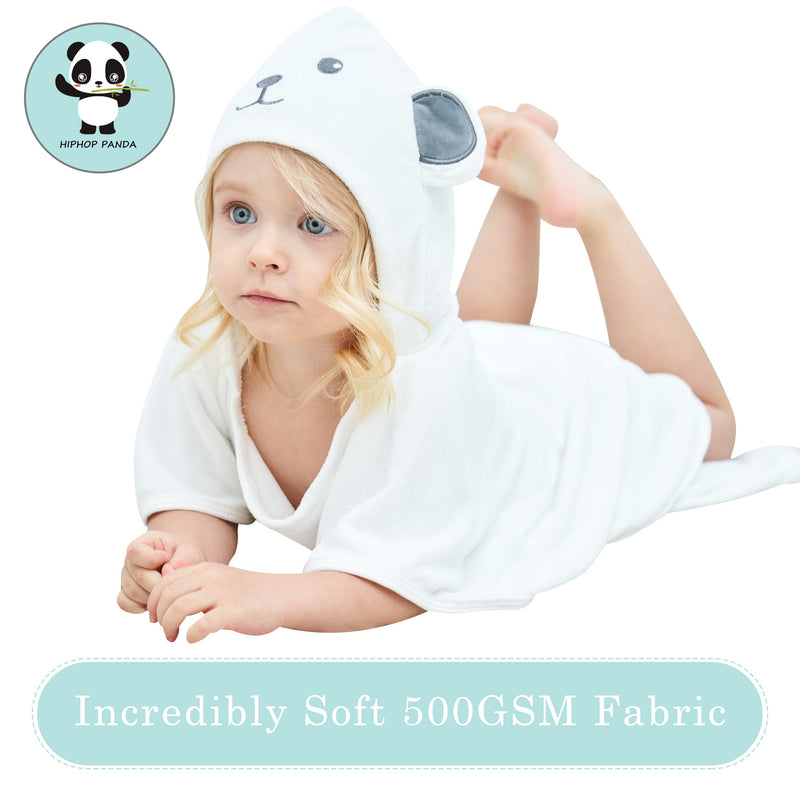 HIPHOP PANDA Bamboo Hooded Baby Towel - Soft Hooded Bath Towel with Bear Ears for Babie, Toddler,Infant, Perfect for Boy and Girl - (Bear, 21.5 x 22.5 Inch) 21.5x22.5 Inch (Pack of 1) - NewNest Australia