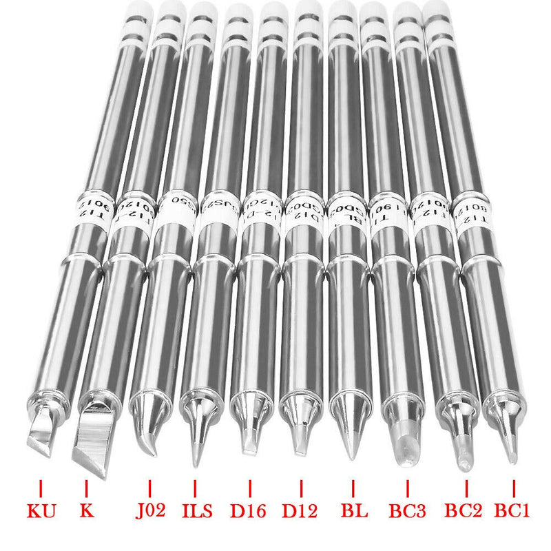 WSDMAVIS 10Pcs/Set T12 Soldering Iron Tips Replacement for T12-K D16 D12 BC2 BC3 ILS J02 KU BL BC1 Soldering Station Tool - NewNest Australia