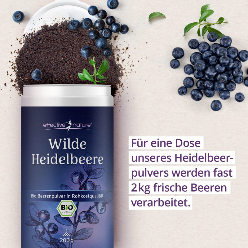 Wild blueberries organic powder - 200 g - fruit powder in raw food quality - rich in antioxidants - blueberries powder (Vaccinium myrtillus) - NewNest Australia
