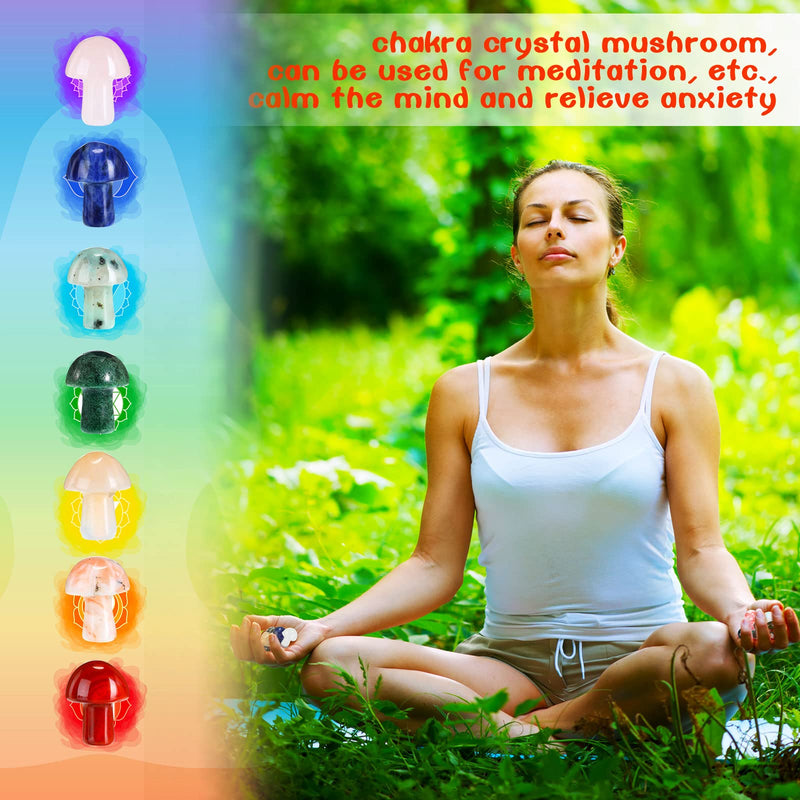 20 Pieces Crystal Mushroom Sculpture Decor Hand Making Mini Mushroom Bulk Shape Crystals Natural Gemstone Quartz Mushroom Bulk Set for DIY Meditation Balancing Home Decoration Collection () Vivid Style - NewNest Australia