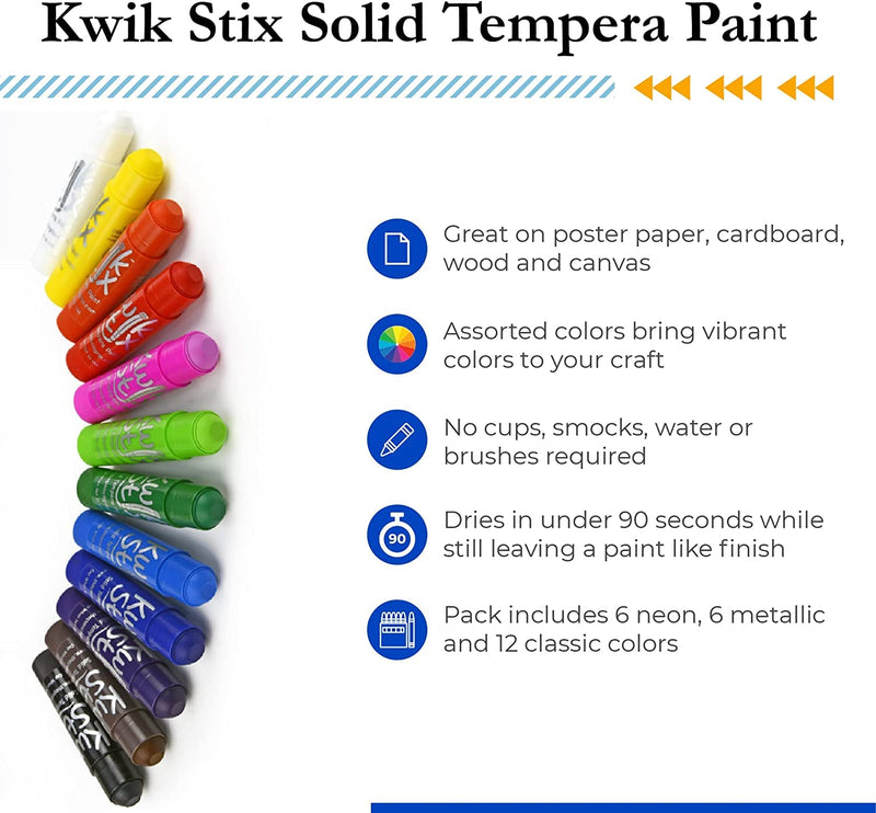 The Pencil Grip Kwik Stix Tempera Paint, Classic, Assorted 24 per Set 24 Count (Pack of 1) - NewNest Australia