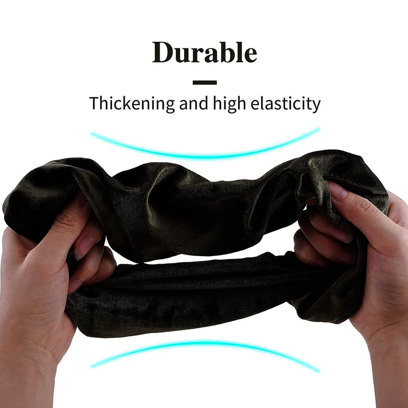 ILamourCar Black Scrunchies for Hair, Large Hair Scrunchies, Elastic Soft Hair Ties Scrunchy Hair Bands Ponytail Women Girls Lady Children (2xBlack) Black-1 - NewNest Australia