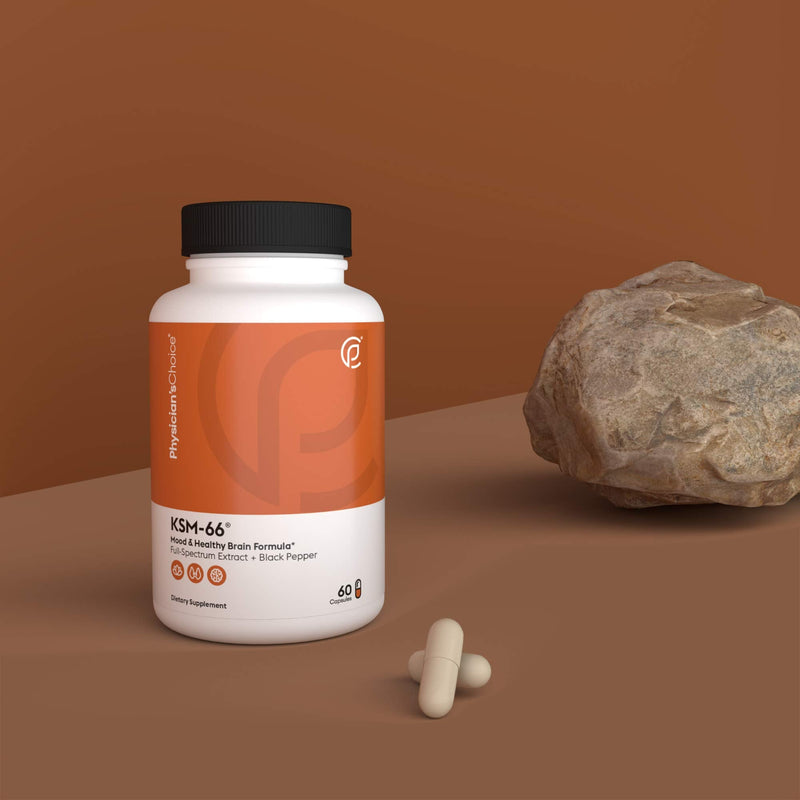 KSM-66 Ashwagandha Root Powder Extract, High Potency 5% Withanolides, 1000mg of Clinically Studied KSM66 & Black Pepper, Adrenal Support, Thyroid Support - Vegan, Non-GMO, 60 Capsules - NewNest Australia