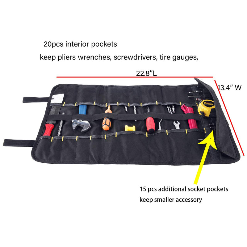 Logic box tools bag pouch organizer roll for pliers wrenches, screwdrivers, tire gauges, mini-flashlights etc and other tiny tools (Blue) Blue - NewNest Australia