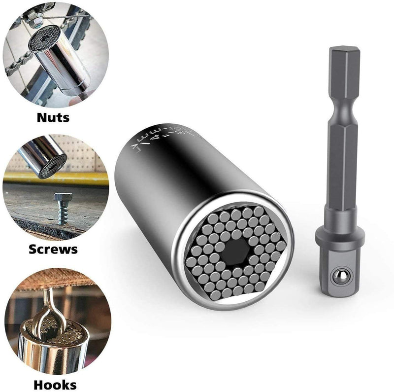 Universal Socket Grip Adapter LEBERNA 4 PCS | Multi Functional Sockets Set Ratchet Power Drill Bit Wrench 1/4"-3/4" (7mm-19mm) Professional Repair Tools Gifts for Dad Men Fathers Husband DIY Handyman 4 pcs Set - NewNest Australia