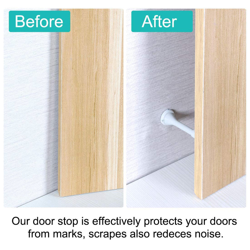 uxcell Door Stopper, 4 Pack Door Stop Wall, Rust Resistant, Noise Cancellation, 3" Spring Door Stoppers, Protect Doors White - NewNest Australia