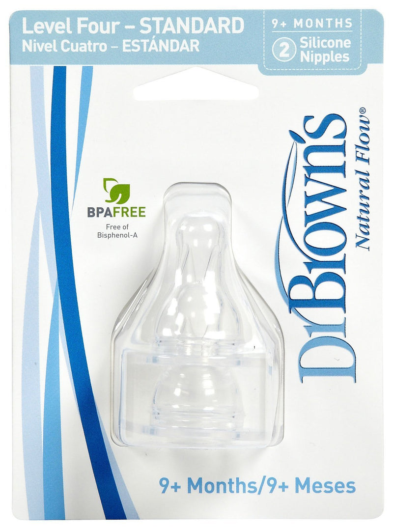 Dr. Brown's Silicone Nipple - 2 ct - Level 4 2 Count (Pack of 1) - NewNest Australia