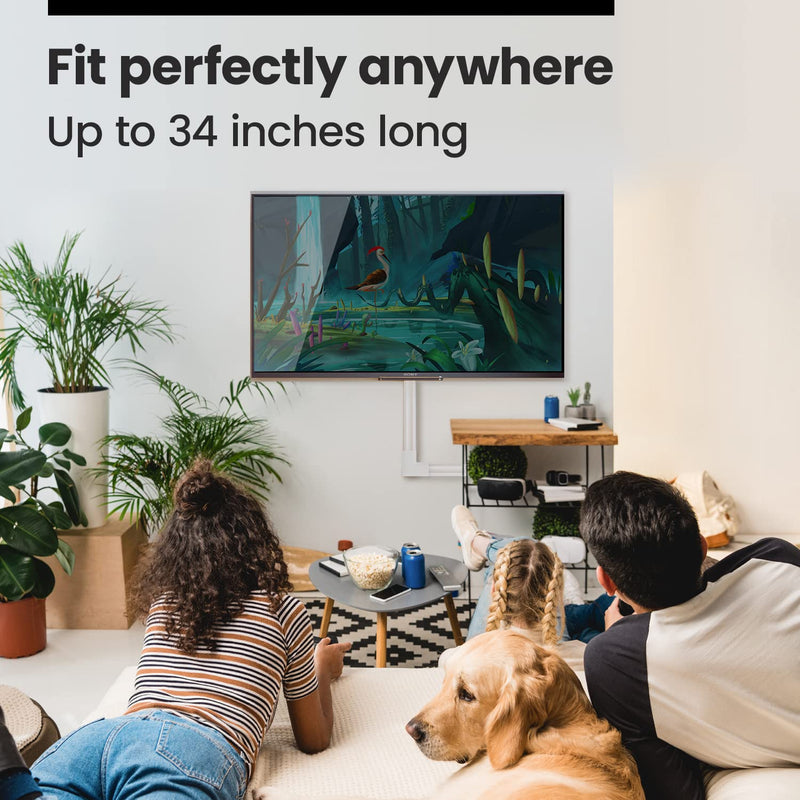 TV Cord Hider Kit -34" Cable Management Cord Cover Wall Wire Hider | Wire Covers for Cords, Cable Concealer, Cable Raceways, TV Cable Hider Wall Kit, Wall Mounted TV Cable Covers -1.1"W*0.55"H*17"L*2 1 Pack (34") White - NewNest Australia