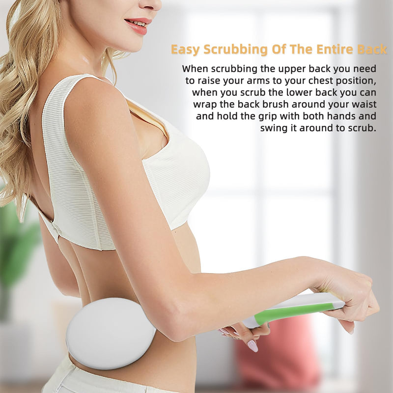 Fanwer Bath Brush with U-Shaped Long Handle, Shower Body Brush with Curved Handle, Cleaning Back Scrubber for Elderly, Disabled, Limited Mobility, Post-Surgery, Frozen Shoulder - NewNest Australia