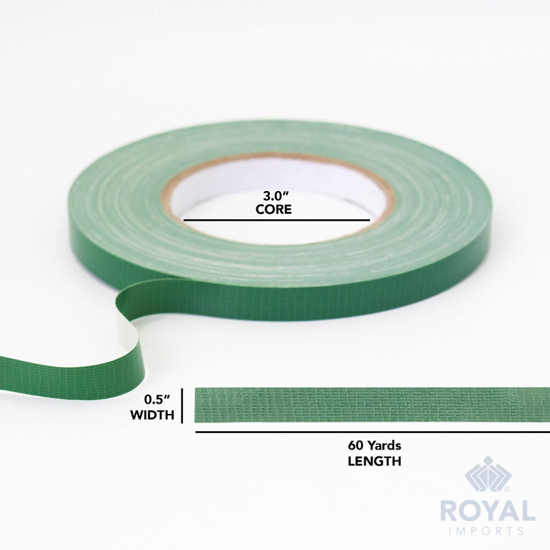 Royal Imports Floral Tape Green, Flower Wrap Adhesive Waterproof Tape for Bouquets 0.5" (60 Yd/180 Ft) - 1 Roll Half Inch Wide - 1 Roll - NewNest Australia