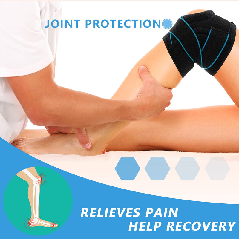 LAVAED Knee Brace with Side Stabilizers for Knee Pain, Adjustable Non Slip Open-Patella Compression Wrap Knee Support with Patella Gel Pads, for Man and Woman Sports Workout Gym Running Basketball Regular Size (13.7"~19.6") - NewNest Australia