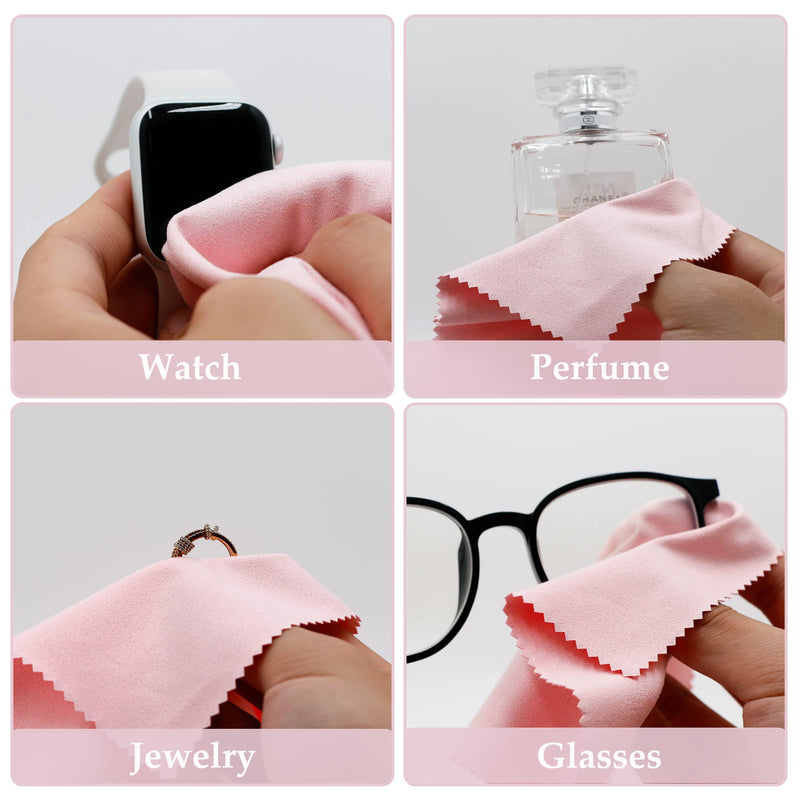 Glasses cleaning cloth microfiber glasses cleaning cloths screen cleaner cloths for glasses, screens, tablets, glasses, pack of 6 (15 x 18 cm), (pink) pink - NewNest Australia